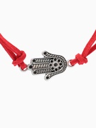 Браслет-оберег «Красная нить», талисман защиты, рука Хамса классическая, цвет чернёное серебро, 18 см - Фото 2