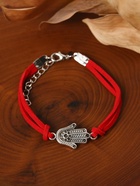 Браслет-оберег «Красная нить» талисман защиты, рука Хамса классическая, цвет чернёное серебро, 18 см - Фото 6