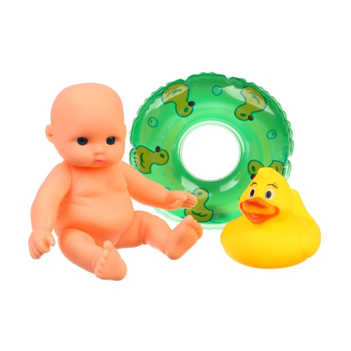 Набор резиновых игрушек для ванны «Малыш и его игрушки», с пищалкой, 3 шт, цвет МИКС, Крошка Я - фото 1899631292
