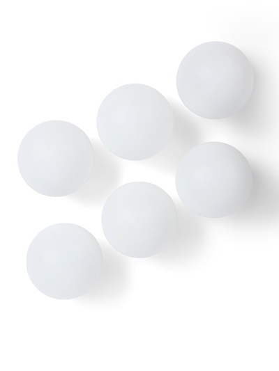 Мяч для настольного тенниса, набор 6 шт., PP, цвет белый