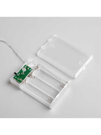 Гирлянда «Нить» 4 м, IP20, прозрачная нить, 40 LED, свечение тёплое белое, 2 режима, AAх3