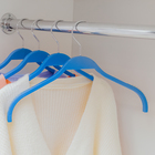 Плечики для одежды с антискользящим покрытием 32×1×21 см, цвет синий - Фото 1