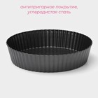 Форма для выпечки Доляна «Жаклин. Рифлёный круг», 24×5 см, съёмное дно, антипригарное покрытие, цвет чёрный - фото 4255718