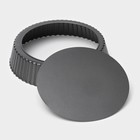 Форма для выпечки Доляна «Жаклин. Рифлёный круг», 24×5 см, съёмное дно, антипригарное покрытие, цвет чёрный - фото 4255721