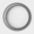 Форма для выпечки Доляна «Жаклин. Рифлёный круг», 24×5 см, съёмное дно, антипригарное покрытие, цвет чёрный - фото 4255722