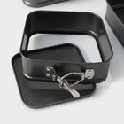 Набор форм для выпечки разъёмных Доляна «Элин. Квадрат», 3 предмета: 18/16/14 см, антипригарное покрытие, цвет чёрный - Фото 6