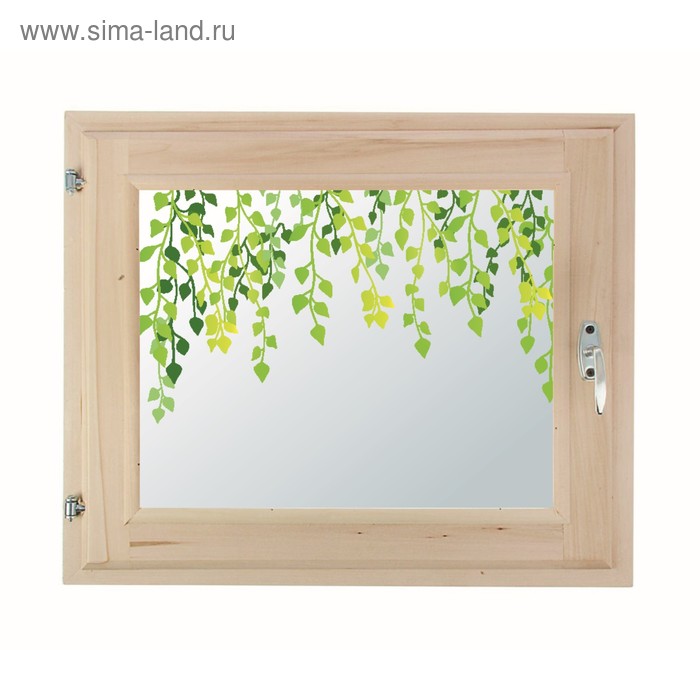 Окно 50х60 см, "Листочки", однокамерный стеклопакет, уплотнитель - Фото 1