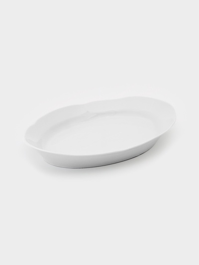 Блюдо сервировочное Добрушский завод «Бельё», фарфор, 33×23.5×3.5 см, белое