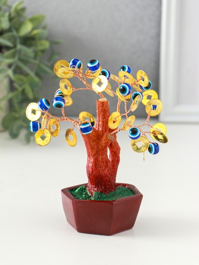 Бонсай декоративный «Денежное дерево», 16 глазок, 32 монеты, 16×6.7×5.2 см