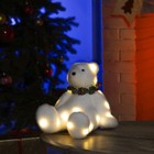 Фигура световая "Белый мишка", 22 LED, 16х20х17 см, фиксинг, от батар. (не в компл) - фото 3721783