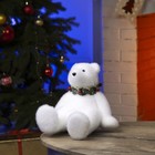 Светодиодная фигура «Мишка» 16×17×20 см, флок, батарейки CR2032×2 (не в комплекте), свечение тёплое белое - Фото 2