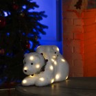 Светодиодная фигура «Медвежата» 26 × 16 × 16 см, флок, батарейки ААх2 (не в комплекте), свечение тёплое белое - Фото 1
