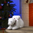 Светодиодная фигура «Медвежата» 26×16×16 см, флок, батарейки ААх2 (не в комплекте), свечение тёплое белое - Фото 2