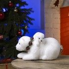 Светодиодная фигура «Медвежата» 26×16×16 см, флок, батарейки ААх2 (не в комплекте), свечение тёплое белое - Фото 3