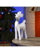 Светодиодная фигура «Олень» 16×30×9 см, флок, от батареек, свечение тёплое белое - Фото 6