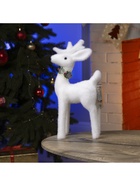 Светодиодная фигура «Олень» 16×30×9 см, флок, от батареек, свечение тёплое белое - Фото 7