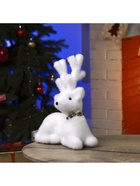 Светодиодная фигура «Олень» 20×25×12 см, флок, от батареек, свечение тёплое белое - Фото 6