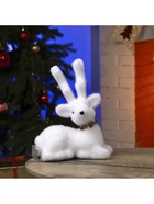 Светодиодная фигура «Олень» 20×25×12 см, флок, от батареек, свечение тёплое белое - Фото 7