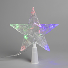 Светодиодная верхушка на ёлку «Звезда прозрачная» 15 см, 10 LED, провод 2 метра, 220 В, свечение RG/RB - фото 8418910