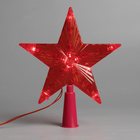 Светодиодная верхушка на ёлку «Звезда красная» 15 см, 10 LED, провод 2 метра, 220 В, свечение красное - Фото 3