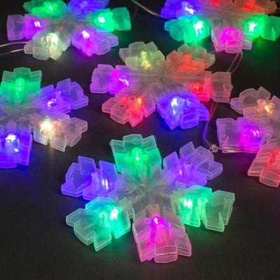 Гирлянда "Нить" 2 м с насадками "Снежинка матовая", IP20, прозрачная нить, 36 LED, свечение RG/RB, мигание, 220 В