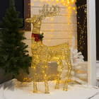Светодиодная фигура «Олень золотистый» 70 × 120 × 30 см, металл, 220 В, свечение тёплое белое - фото 2056382