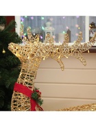 Светодиодная фигура «Олень с санями золотистый», олень: 65×130×27 см, сани: 120×70×45 см, металл, 220 В, свечение тёплое белое - Фото 8