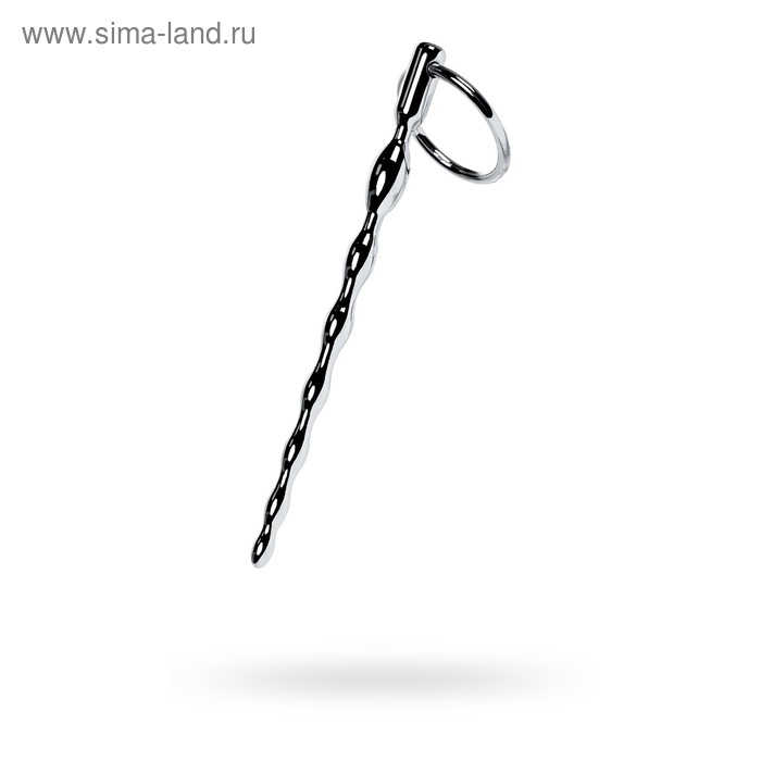 Уретральный плаг-косичка с кольцом в основании, TOYFA Metal, серебристый - Фото 1