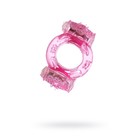 Эрекционное кольцо на пенис с двойной вибрацией Toyfa, TPE, розовый - Фото 1