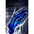 Двусторонний фаллоимитатор Sexus Glass, стекло, синий, 25 см - Фото 5