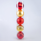 Ёлочные игрушки «Ассорти», набор 5 шт., d=15 см, красный/золотистый - Фото 2