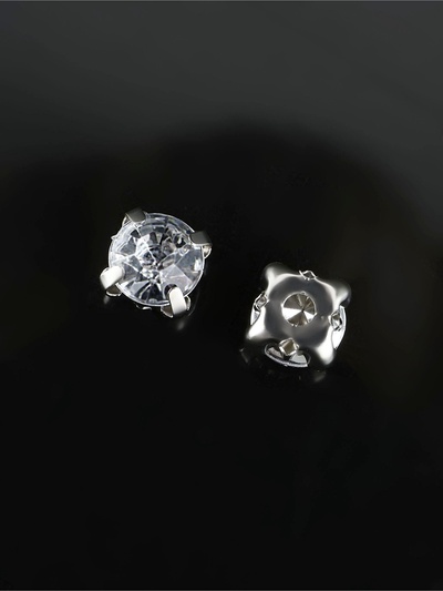 Стразы пришивные «Шатон», круглые, в цапах, d=6 мм, 100 шт., белые