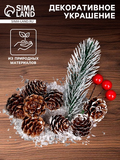 Новогодний декор «Морозные шишки», набор