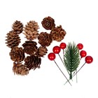 Новогодний декор «Шишки и ягодки», набор - Фото 5