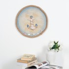 Панно на стену «Отдать якорь», круглое, декор-ракушки, рама-плетение, d=40 см - Фото 2
