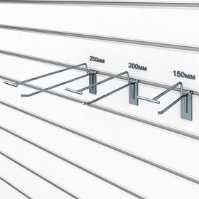 Крючок для экономпанелей с ценникодержателем, d=4.8 мм, L=20 см, цвет хром (комплект 10 шт)