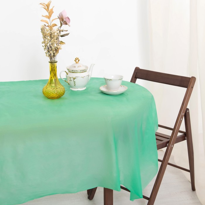 Скатерть для дачи Хозяюшка Радуга, цвет салат 137×274 см - Фото 1