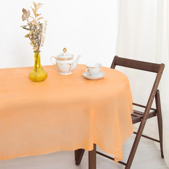 Скатерть для дачи Хозяюшка Радуга, цвет апельсин 137×274 см - Фото 1