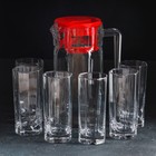 Набор питьевой стеклянный Kosem, 7 предметов: кувшин 1,5 л, стаканы 300 мл, 6 шт - фото 24437699