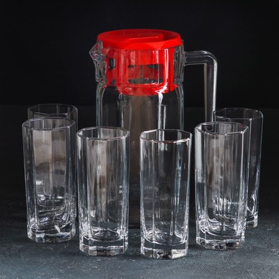 Набор питьевой стеклянный Kosem, 7 предметов: кувшин 1,5 л, стаканы 300 мл, 6 шт