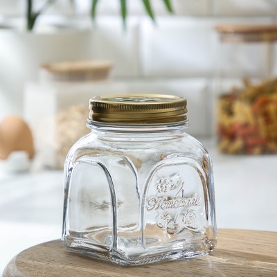 Банка для сыпучих продуктов Paşabahçe «Хоммейд», 500 мл, с крышкой, стекло, прозрачная
