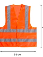 Жилет сигнальный TORSO, светоотражающий, оранжевый, 3 класс, размер 66×56 см, 60 г/м² - Фото 5