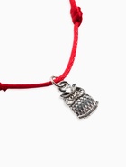 Браслет-оберег «Красная нить» кошельковая сова, цвет чернёное серебро, 20 см - Фото 3