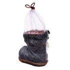 Конфетница «Сапожок» с бантиком, на завязках, вместимость 400 г, цвет чёрный - фото 35230315