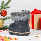 Конфетница «Сапожок» с бантиком, на завязках, вместимость 400 г, цвет чёрный - фото 35230316