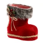 Конфетница «Сапожок», с бантиком, на завязках, вместимость 400 г, цвет красный - Фото 1