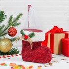 Конфетница «Сапожок», с веточкой, на завязке, вместимость 400 г, красная - Фото 1