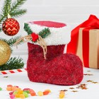 Конфетница «Сапожок», с веточкой, на завязке, вместимость 400 г, красная - Фото 2