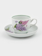 Чайная пара Добрушский завод «Сирень», 2 предмета: чашка 250 мл, блюдце d=15 см, фарфор, белая - Фото 1