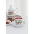 Чайная пара Добрушский завод «Букет цветов», 2 предмета: чашка 250 мл, блюдце d=15 см, фарфор, белая - Фото 7